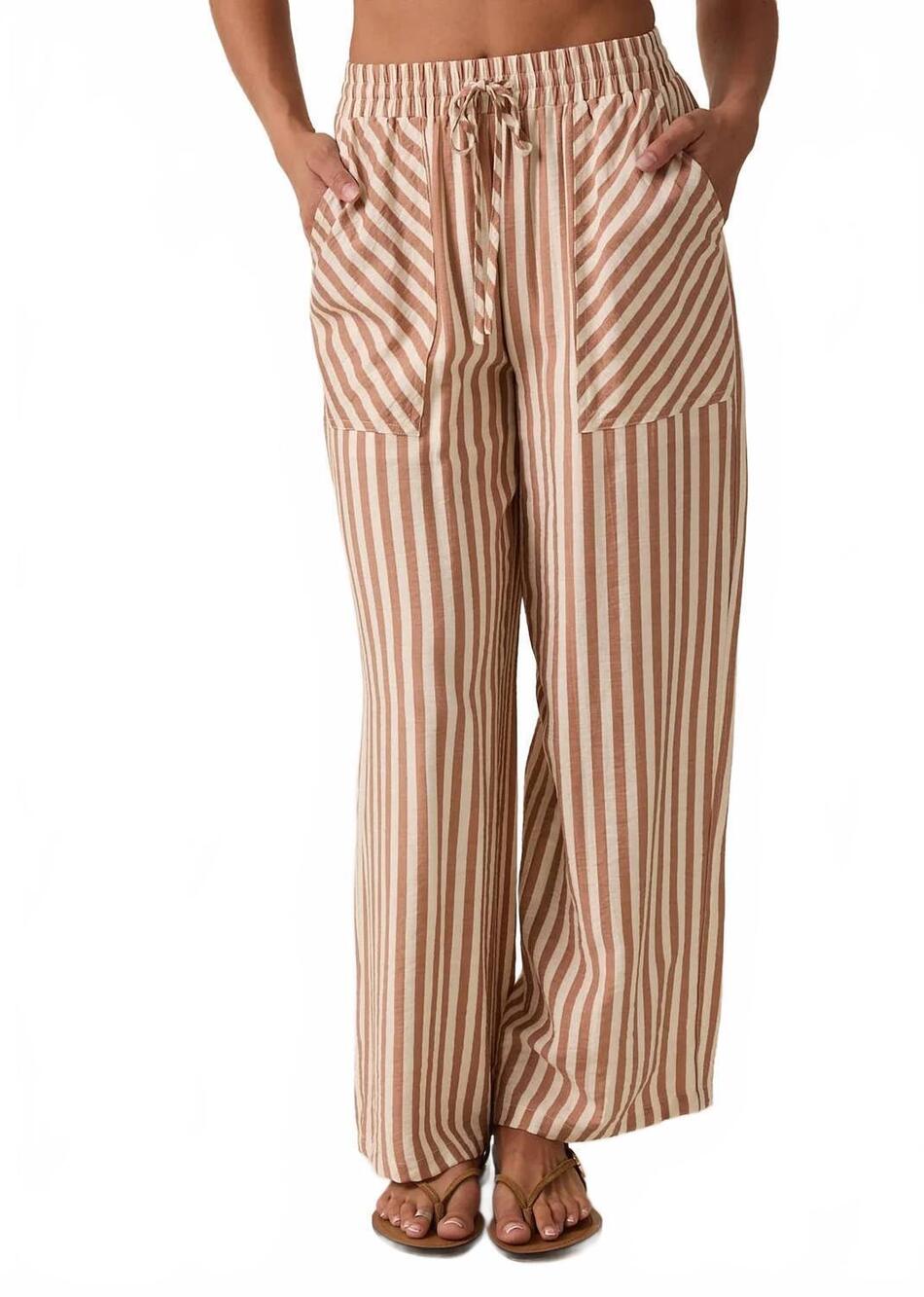 NEW WISHLIST carter pull on wide leg pants in mocha/cream